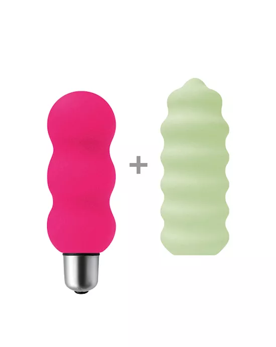 Joystickmicro-setPapillonMagentaPistazie