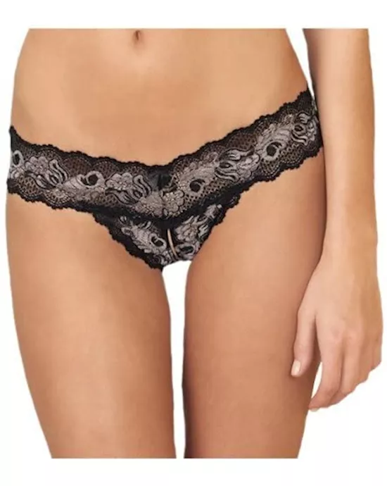 CROTCHLESS LACE V-THONG