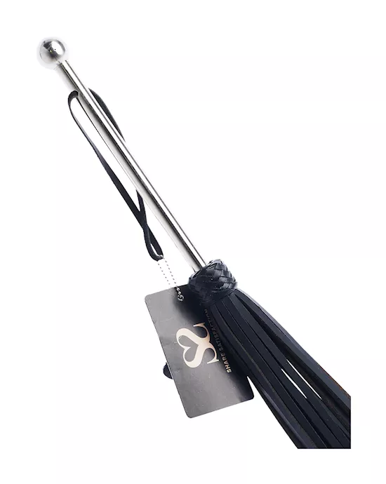 Bound X Saddle Leather Flogger with Metal Handle