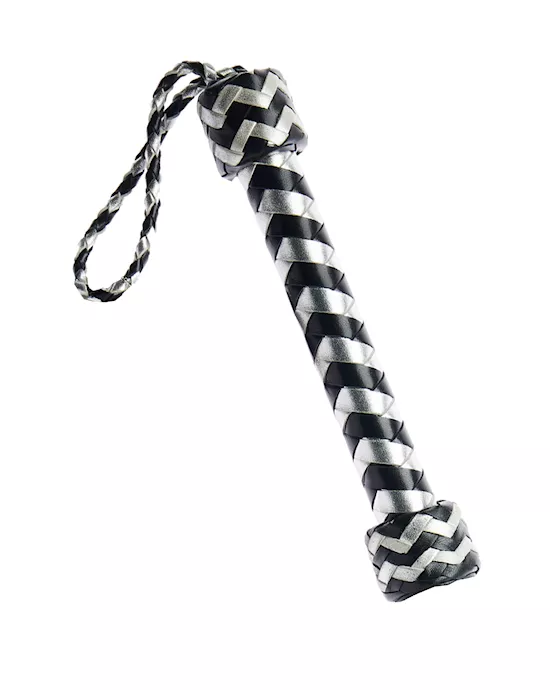 Bound X Silver Metallic Leather Flogger