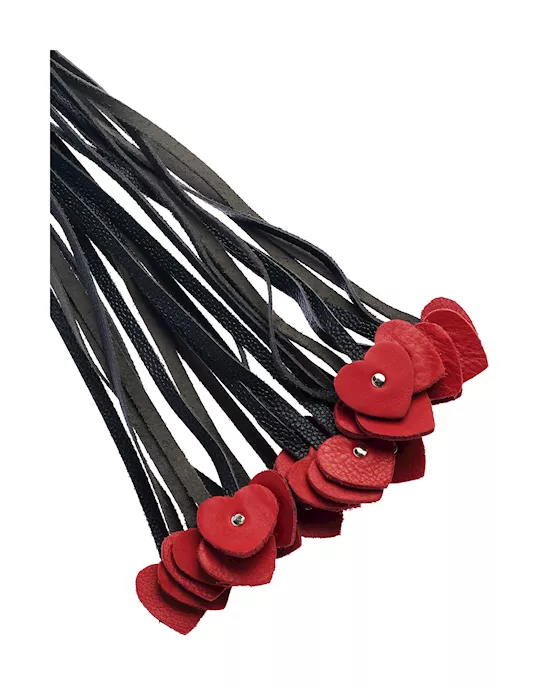 Bound X Heart Tail Leather Flogger
