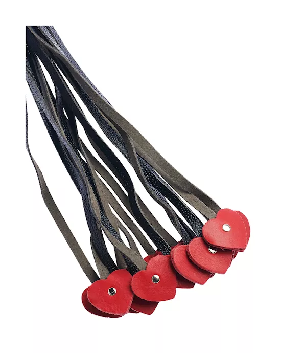Bound X Mini Heart Tail Leather Flogger