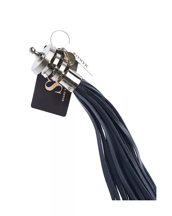 Bound X Nubuck Leather Flogger with Layered Metal Handle