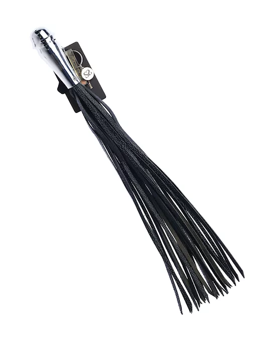 Bound X Leather Flogger with Round Grip Handle