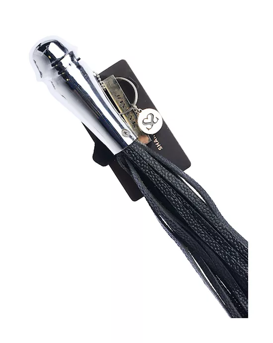 Bound X Leather Flogger with Round Grip Handle