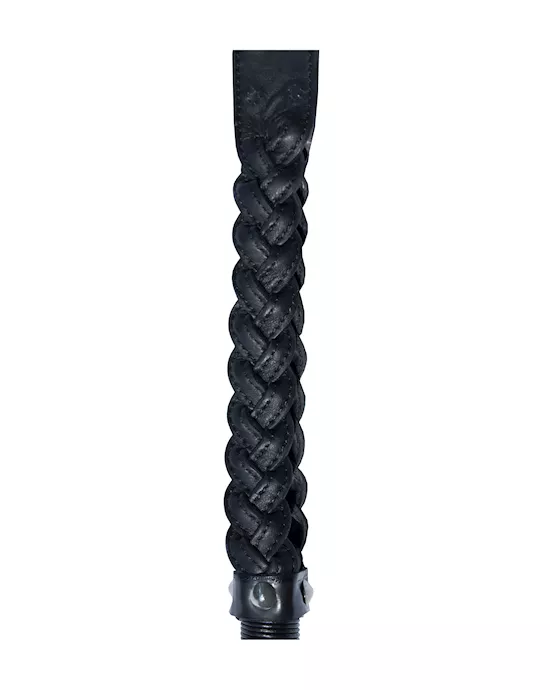 Bound X Braided Leather Slapper with Spikes