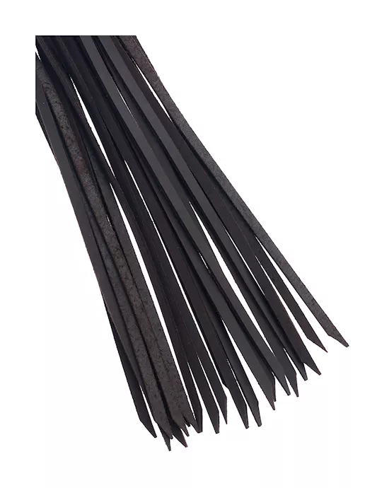 Bound X Leather Flogger With Bronze Grip Metal Handle