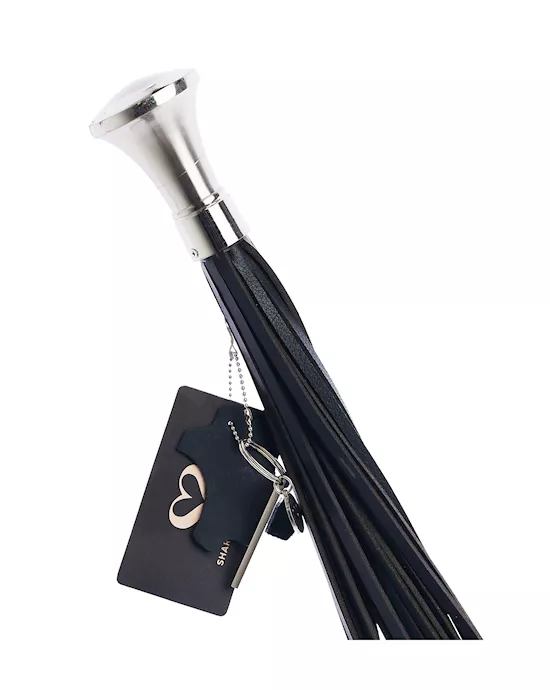 Bound X Saddle Leather Flogger with Flat Top Handle
