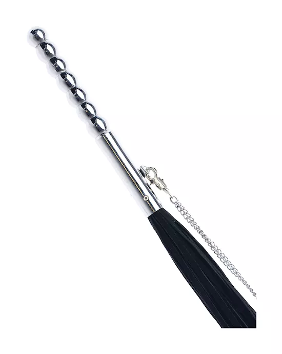 Bound X Suede Flogger with Metal Handle and Chain