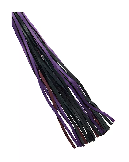 Bound X Calf Leather Flogger with Wooden Handle