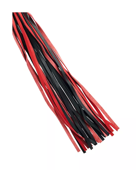 Bound X Calf Leather Flogger with Wooden Handle