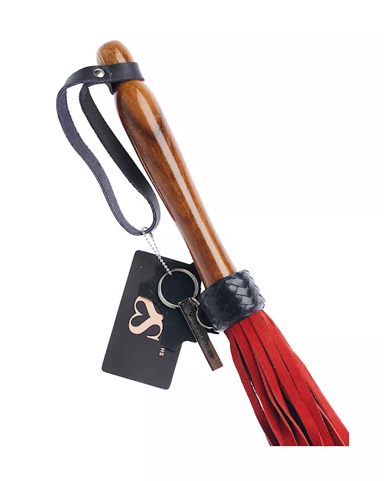 Bound X Suede Flogger With Wooden Handle