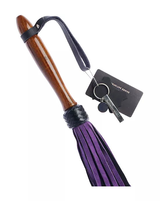 Bound X Suede Flogger With Wooden Handle