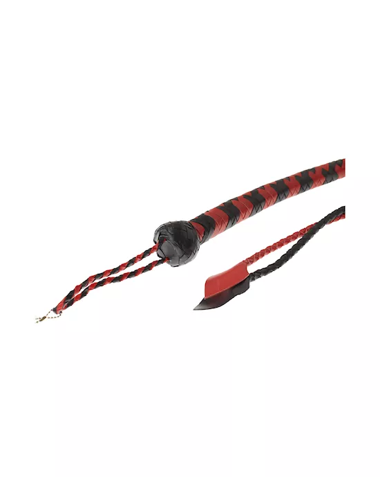 Bound X Woven Leather Double Leaf Whip