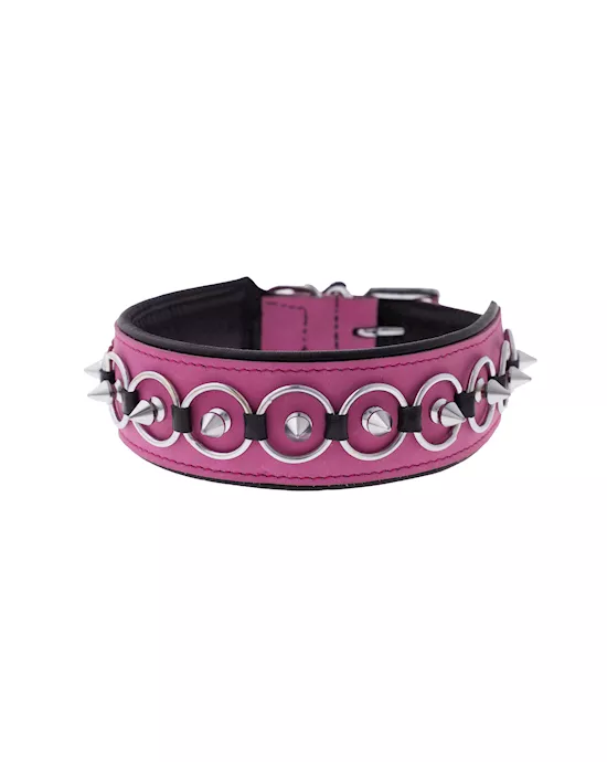 BoundXPinkSpikedCollar