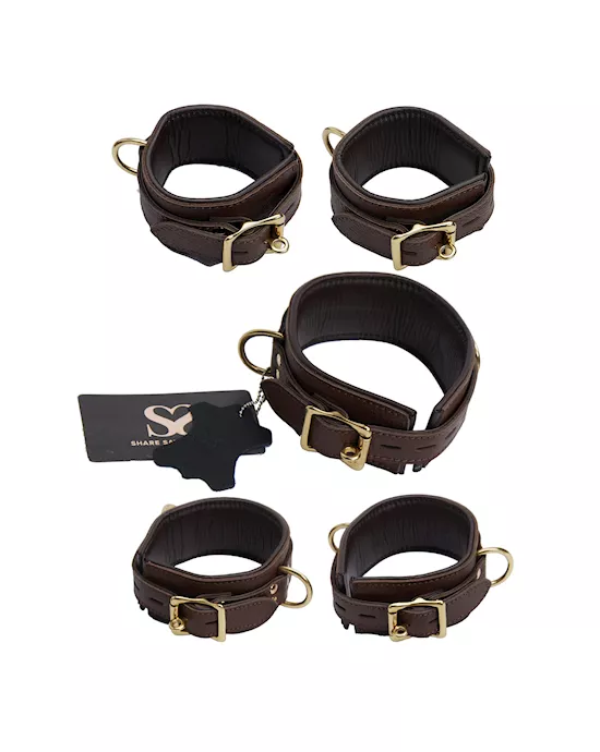 Bound X Calfskin Cuffs And Collar Set