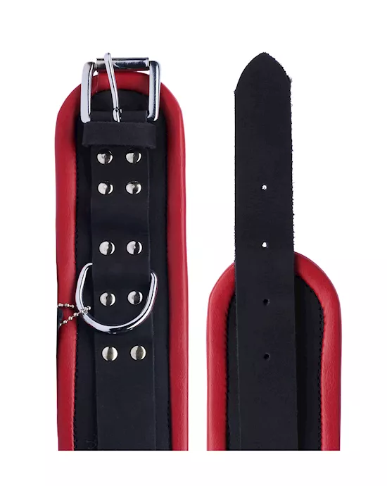 Bound X Rounded Nubuck Leather Wrist Cuffs