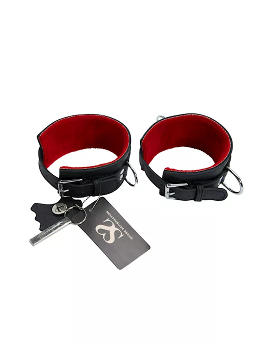 Bound X Textured Leather Ankle Cuff With Fur Lining