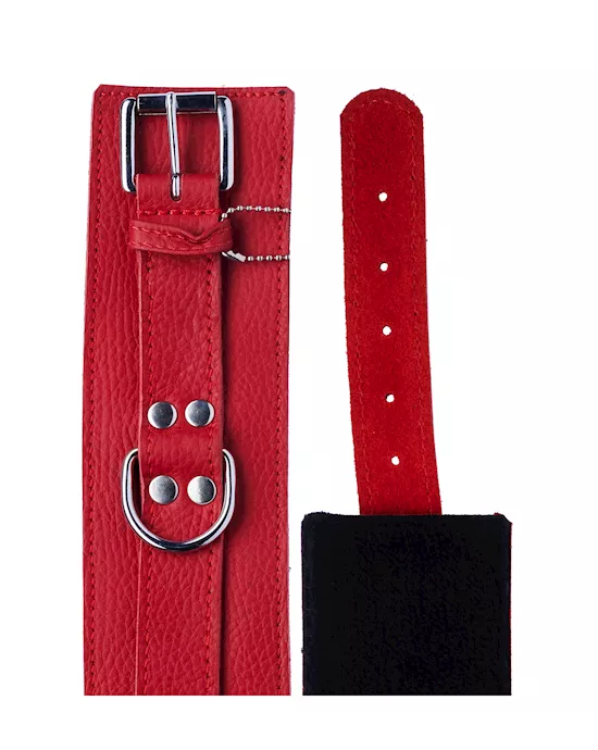 Bound X Textured Leather Wrist Cuff with Fur Lining