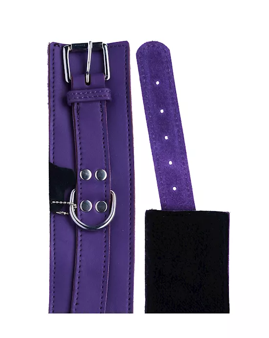 Bound X Textured Leather Wrist Cuff With Fur Lining