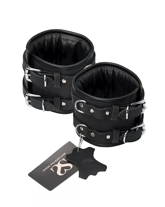 BoundXDoubleWideNubuckLeatherAnkleCuffs
