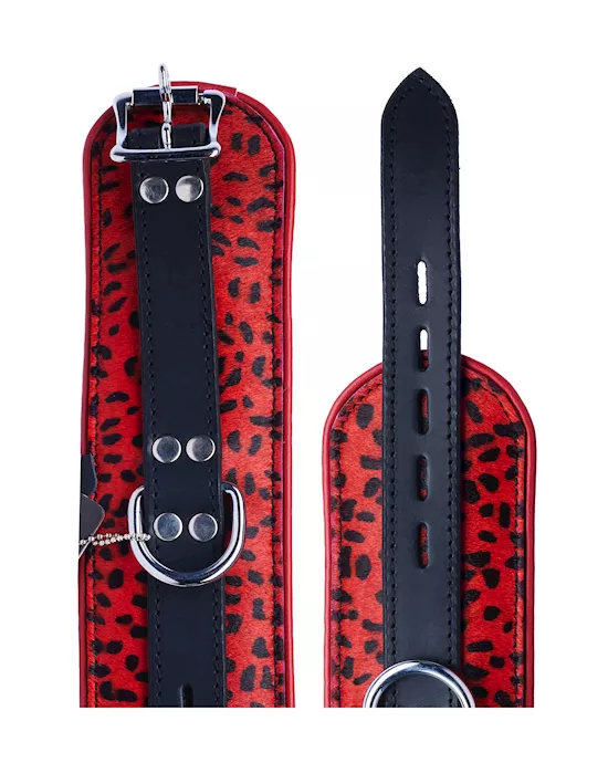 Bound X Leopard Print Hair-On Leather Cuffs
