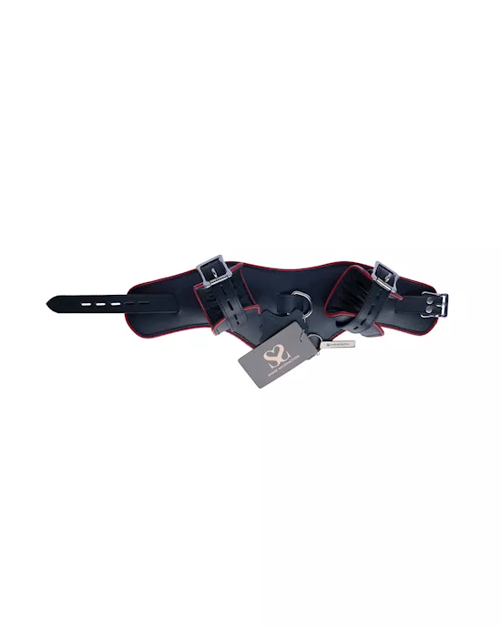 Bound X Leather Wrist to Neck Cuffs