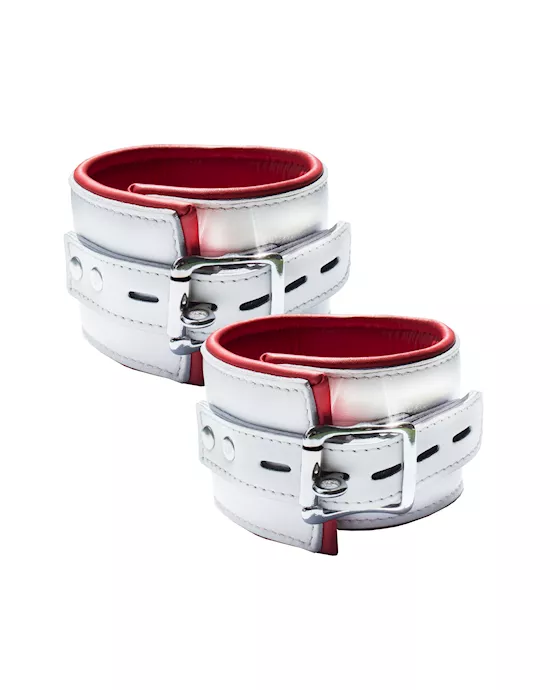 Bound X Leather Nurse Wrist and Ankle Cuff Set