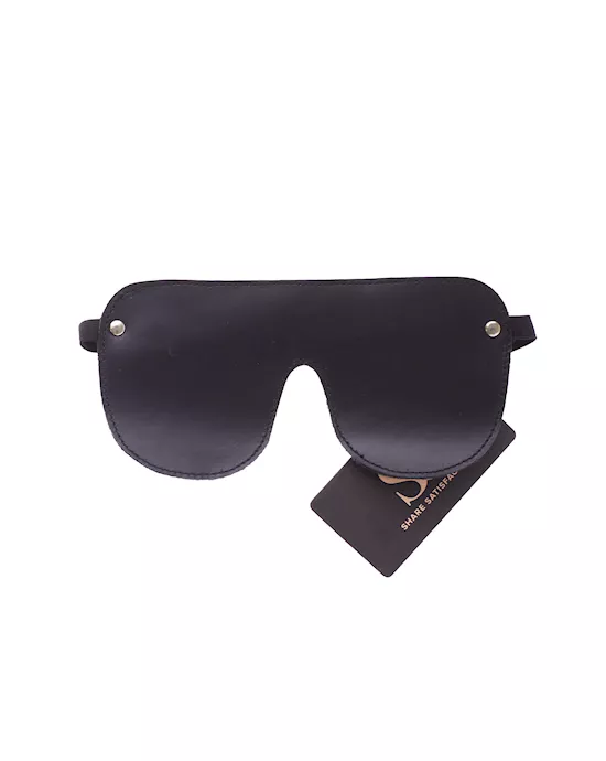 SaddleleatherblindfoldwithfauxfurHeavyduty