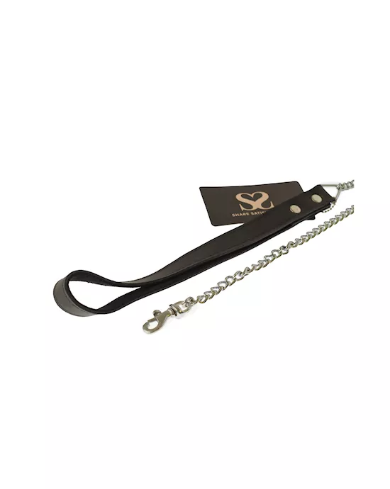 Bound X Chain Leash With Nubuck Leather Handle
