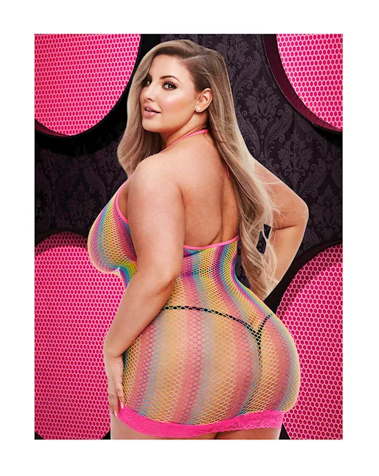 Rainbow Lace Mini Dress
