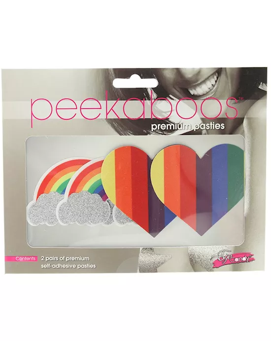 PRIDE GLITTER RAINBOWS AND HEARTS Pasties