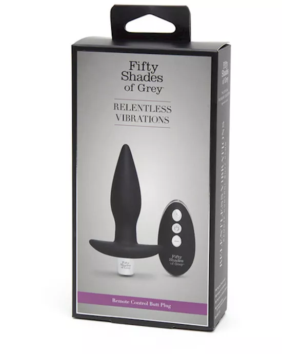 Fifty Shades Of Grey Relentless Vibrations Remote Control Butt Plug - 4.5 Inch
