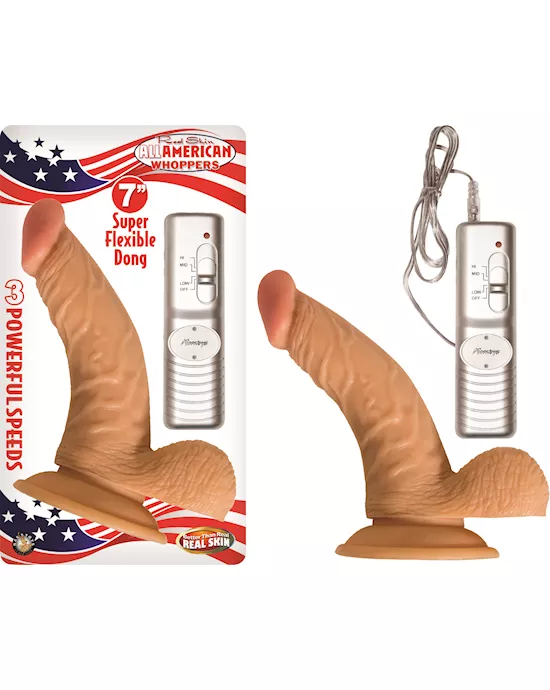 Nass Toys Vibrating Curved Dildo with Balls - 7 Inch