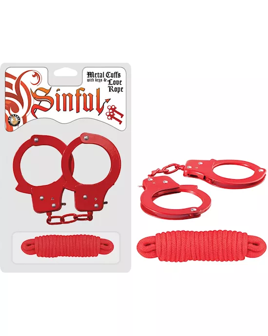 Sinful Metal Cuffs & Love Rope