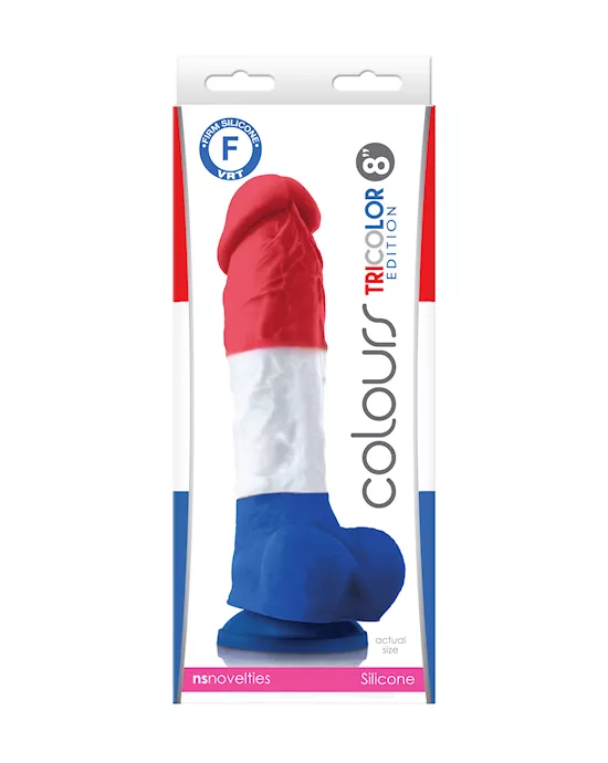 Colours Pleasures Tri-Colour Dildo - 8.9 Inch