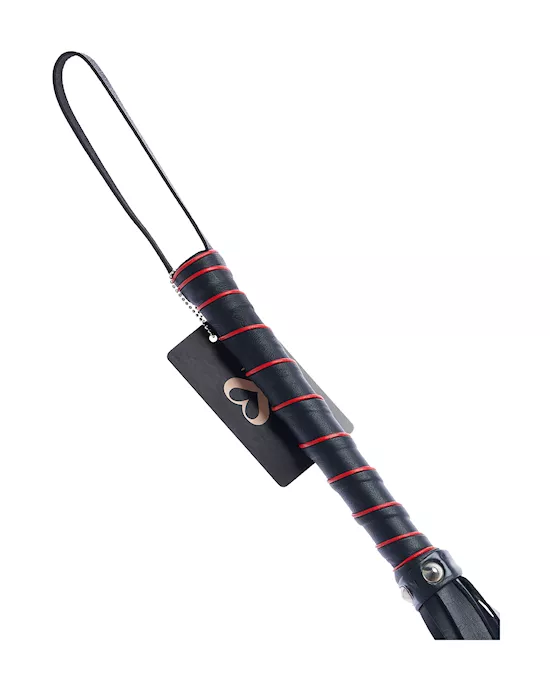 Bound X Spiked Leather Flogger with Braid Detail