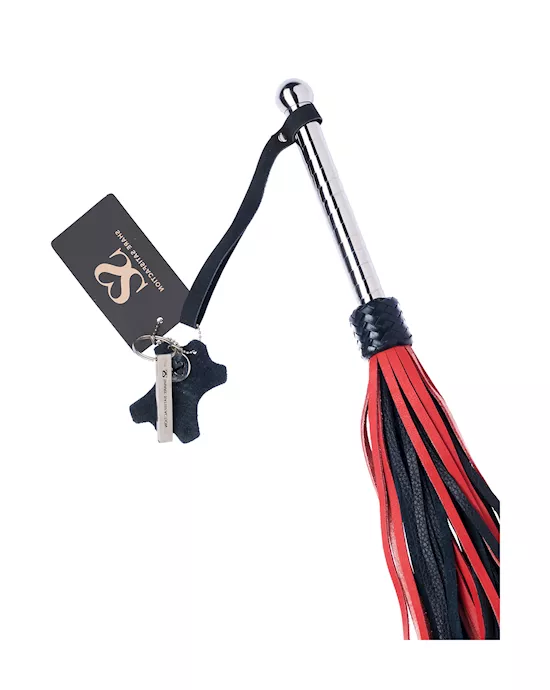 Bound X Calfskin Flogger with Spiral Metal Handle