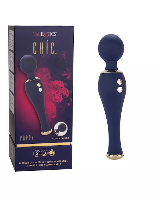 Chic Poppy Wand Vibrator - 8 Inch