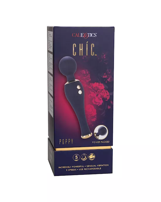 Chic Poppy Wand Vibrator - 8 Inch