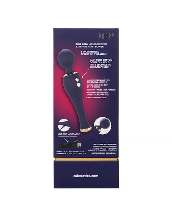 Chic Poppy Wand Vibrator - 8 Inch