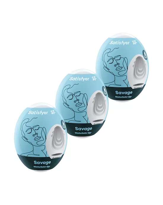 Satisfyer Masturbator Eggs - Set of 3 - Savage