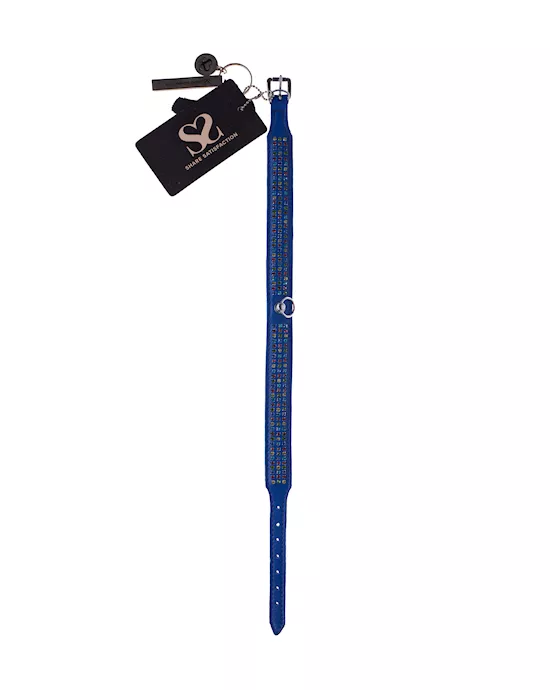 Bound X Blue Collar With Rainbow Rhinestones