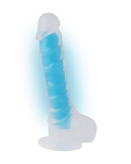 Nood Colours Glow in the Dark Veiny Dildo with Balls