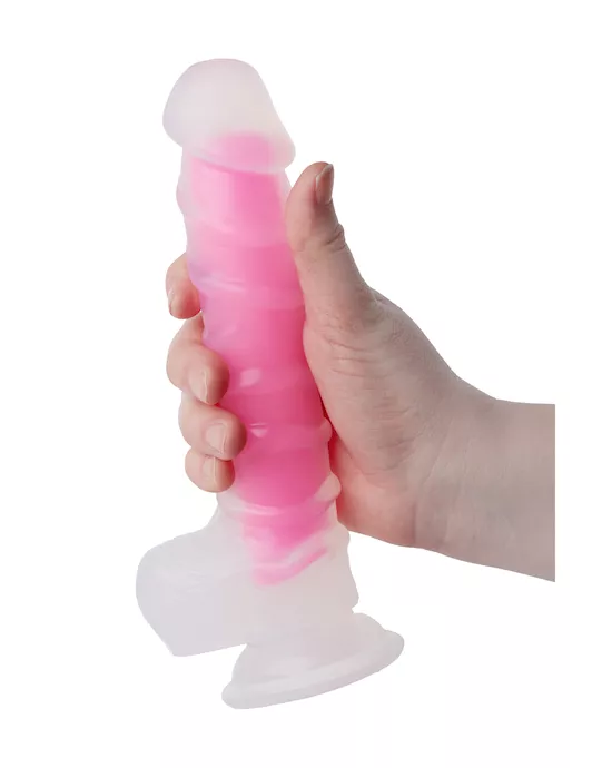 Nood Colours Glow in the Dark Veiny Dildo with Balls