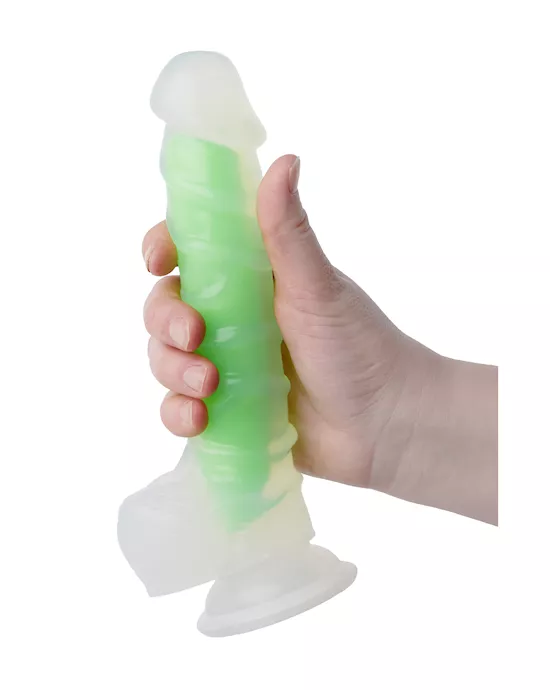 Nood Colours Glow in the Dark Veiny Dildo with Balls