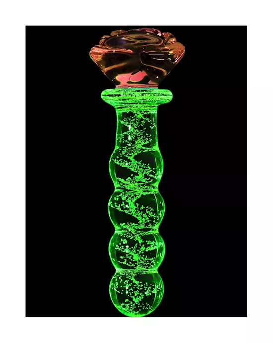 Lucent Glow In The Dark Beaded Rose Glass Massager