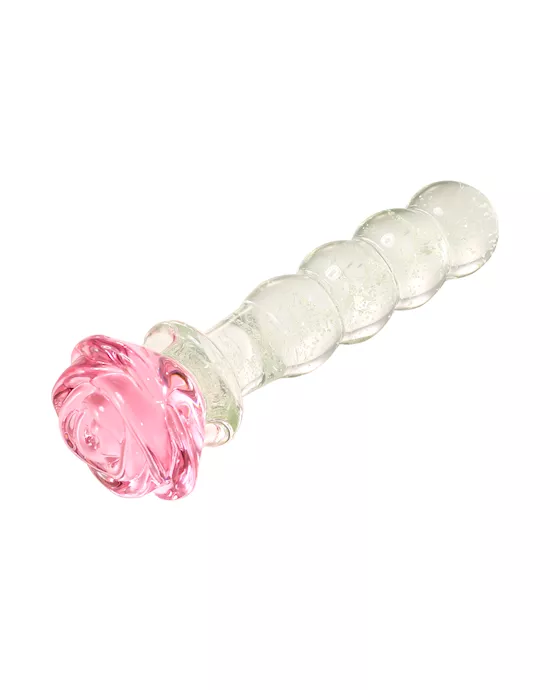 Lucent Glow In The Dark Beaded Rose Glass Massager