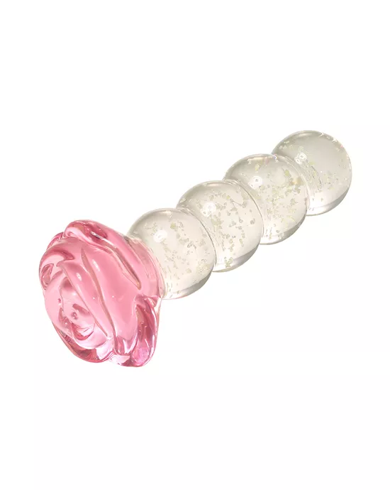 Lucent Glow In The Dark Beaded Rose Glass Massager