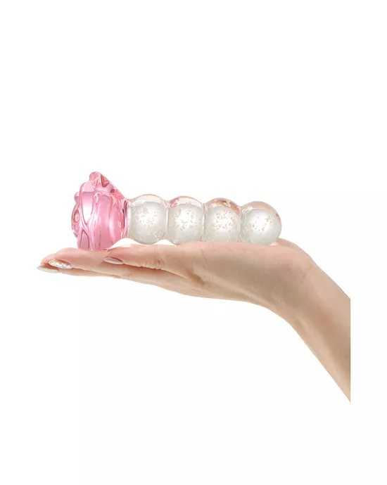 Lucent Glow In The Dark Beaded Rose Glass Massager
